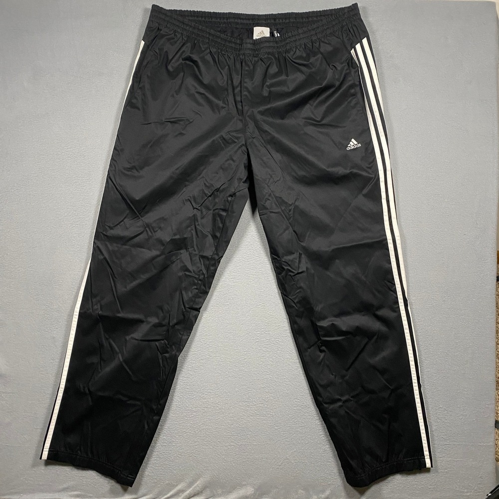 Adidas Track Pants Mens 2XL Black Climalite 3-Stripe Ankle Zip X28633